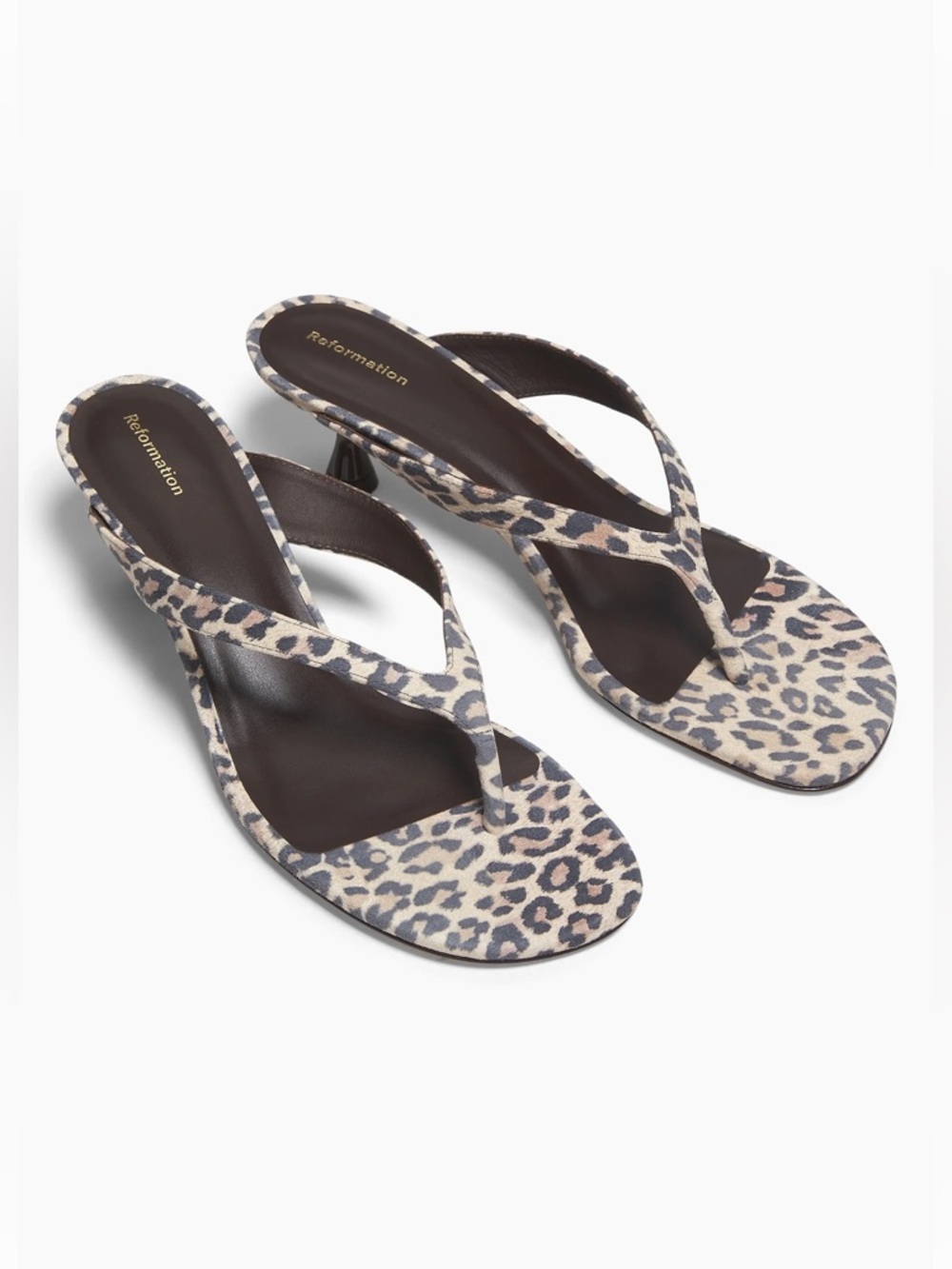 Reformation Sophie  Leopard-Print Suede Sandals 7.5 Brand New - Picture 7 of 14